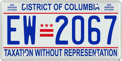 DC license plate EW2067
