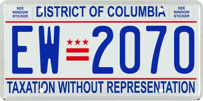DC license plate EW2070