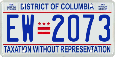 DC license plate EW2073