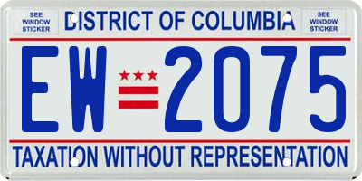 DC license plate EW2075