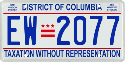 DC license plate EW2077