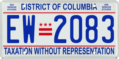 DC license plate EW2083