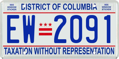 DC license plate EW2091