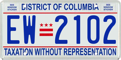 DC license plate EW2102