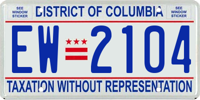 DC license plate EW2104