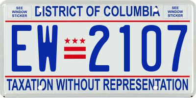DC license plate EW2107