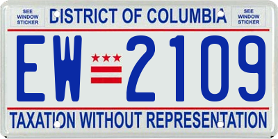 DC license plate EW2109