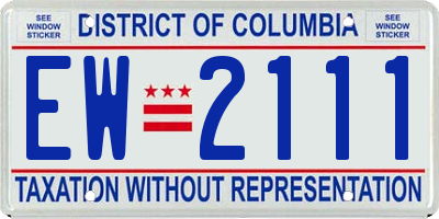 DC license plate EW2111