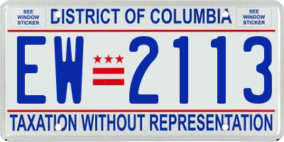 DC license plate EW2113