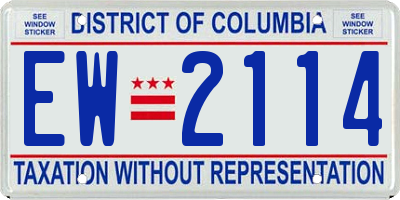 DC license plate EW2114