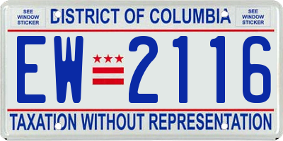 DC license plate EW2116