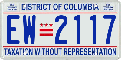 DC license plate EW2117