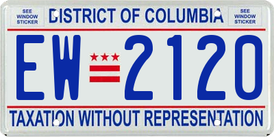 DC license plate EW2120