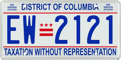 DC license plate EW2121