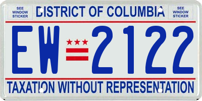 DC license plate EW2122
