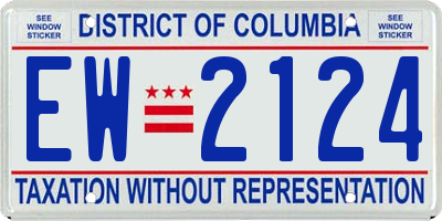 DC license plate EW2124