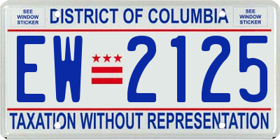 DC license plate EW2125
