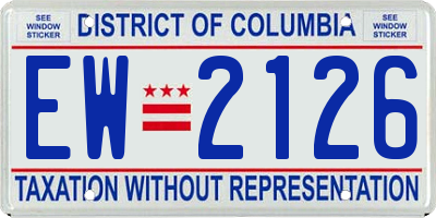 DC license plate EW2126