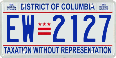 DC license plate EW2127