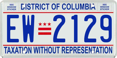DC license plate EW2129