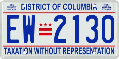 DC license plate EW2130