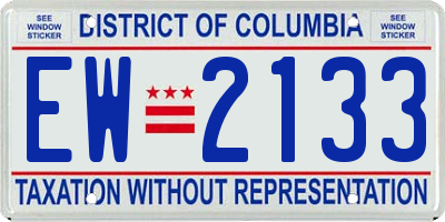 DC license plate EW2133