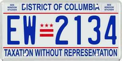 DC license plate EW2134