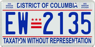DC license plate EW2135