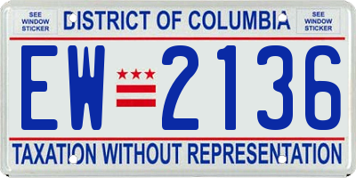 DC license plate EW2136
