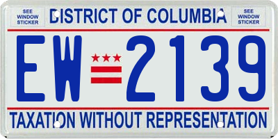 DC license plate EW2139