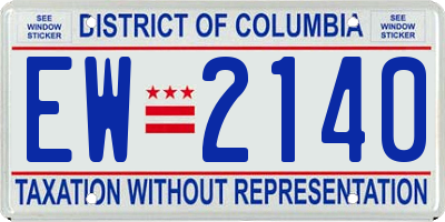 DC license plate EW2140