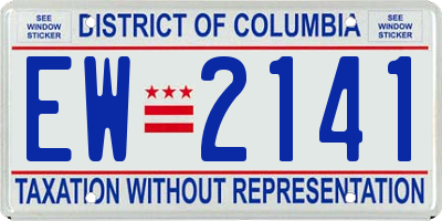 DC license plate EW2141