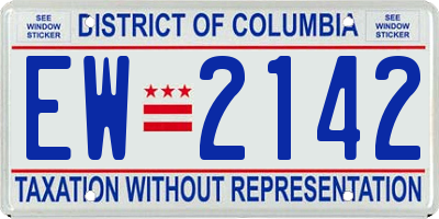 DC license plate EW2142