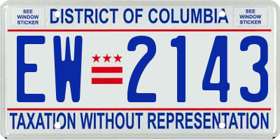 DC license plate EW2143