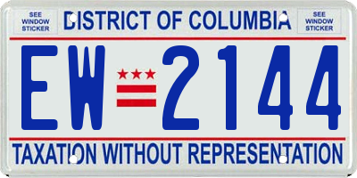 DC license plate EW2144