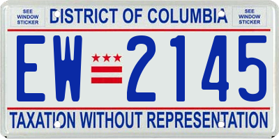 DC license plate EW2145