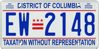 DC license plate EW2148