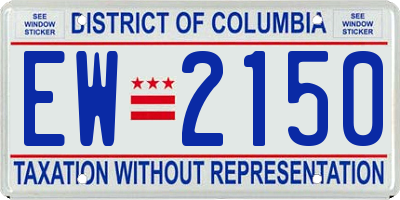 DC license plate EW2150