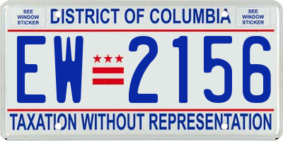 DC license plate EW2156