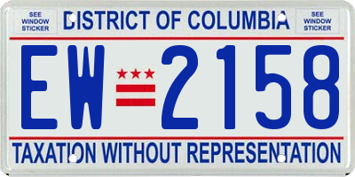 DC license plate EW2158