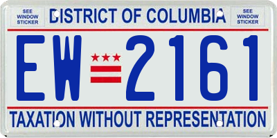DC license plate EW2161