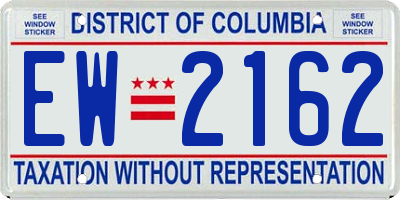 DC license plate EW2162