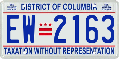 DC license plate EW2163