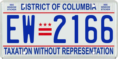 DC license plate EW2166
