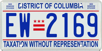 DC license plate EW2169