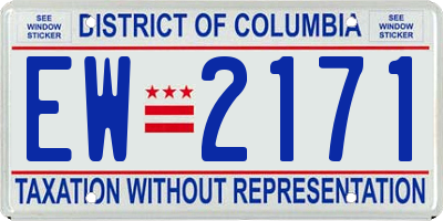 DC license plate EW2171