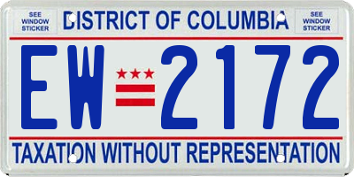 DC license plate EW2172