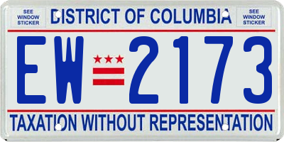 DC license plate EW2173