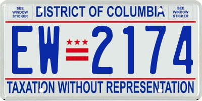DC license plate EW2174