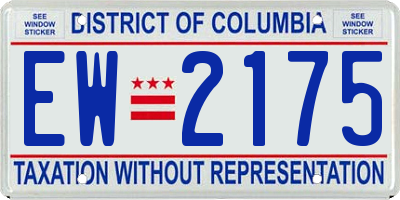 DC license plate EW2175